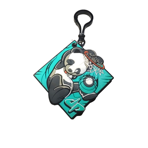 Basketball Panda Back Pack Buddy Dude Perfect Turquoise Black Rubber - Picture 1 of 4